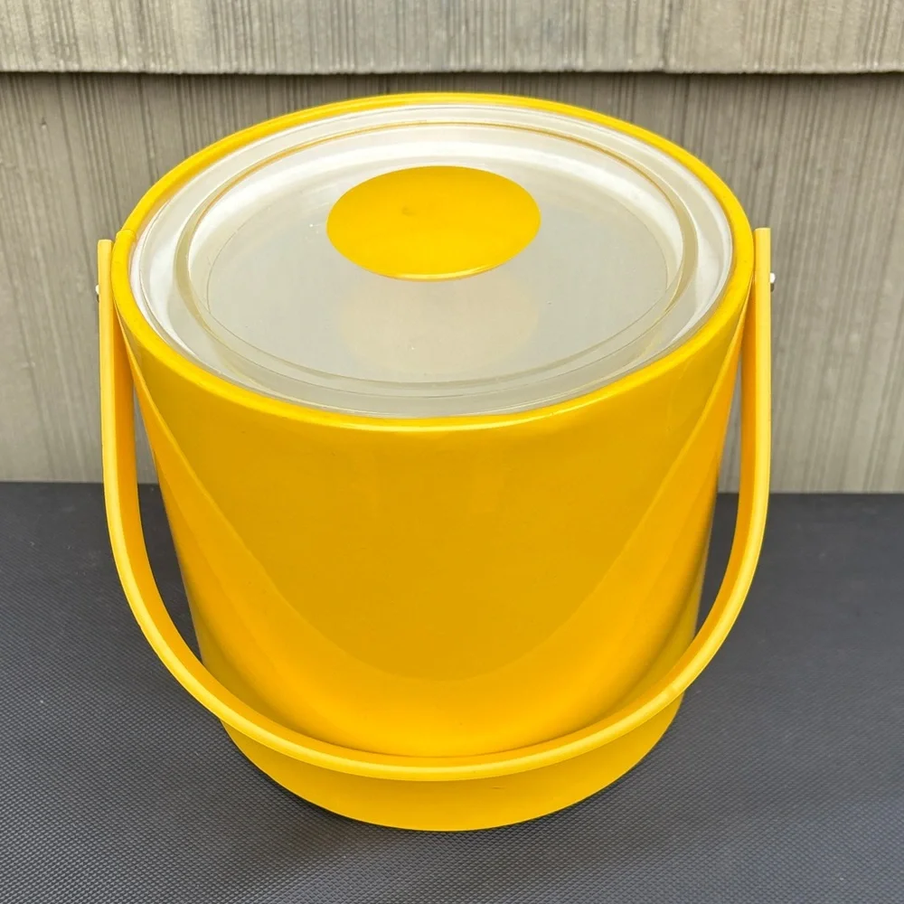 Vintage George Briard Yellow Ice Bucket with Handle